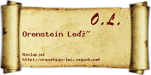 Orenstein Leó névjegykártya